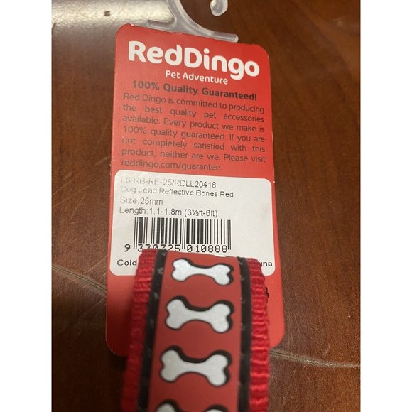 Red Dingo Dog Lead Reflective Red, Large - Picture 2 of 2